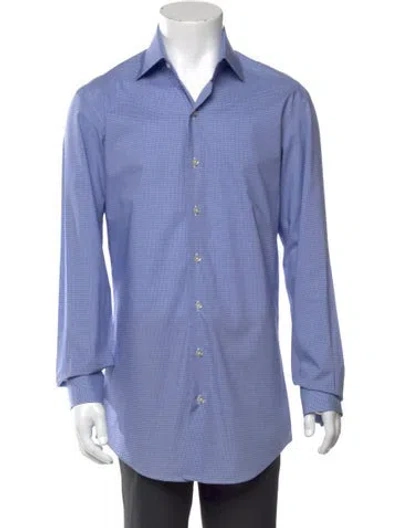 Pre-owned David August Long Sleeve Dress Shirt In Blue