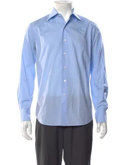 Pre-owned David August Long Sleeve Dress Shirt In Blue