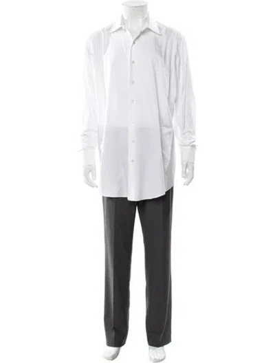 Pre-owned David August Long Sleeve Dress Shirt In White
