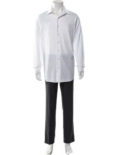 Pre-owned David August Long Sleeve Dress Shirt In White