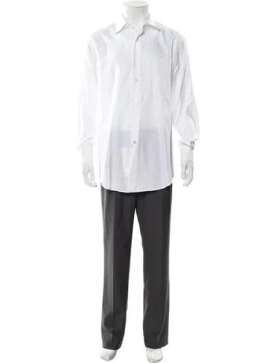 Pre-owned David August Long Sleeve Dress Shirt In White