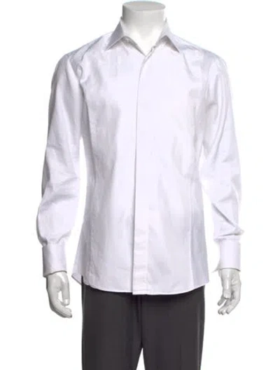 Pre-owned David August Long Sleeve Dress Shirt In White