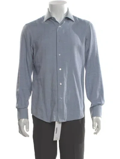 Pre-owned David August Long Sleeve Shirt In Blue