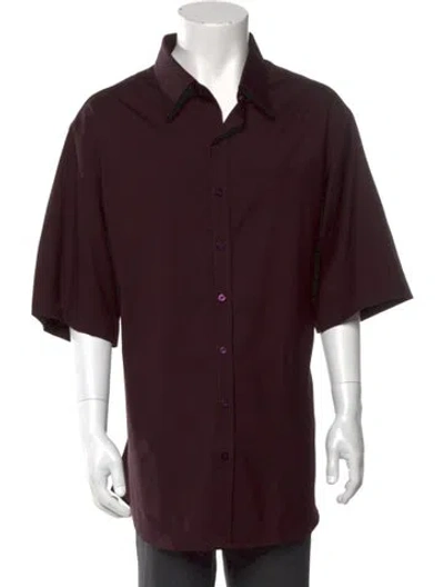 Pre-owned David August Short Sleeve Shirt In Purple