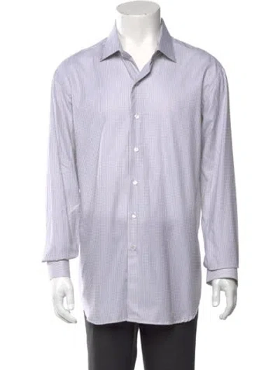 Pre-owned David August Striped Long Sleeve Dress Shirt In White