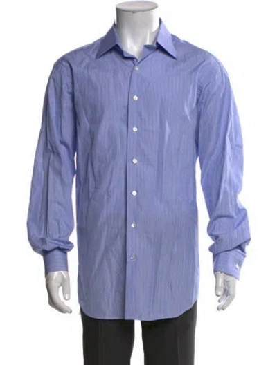Pre-owned David August Striped Long Sleeve Shirt In Blue