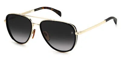 Pre-owned David Beckham 7068/g/s Sunglasses Men Gold Black Aviator 58mm & Authentic In Gray