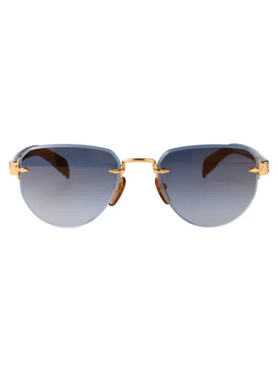 David Beckham Aviator Sunglasses Db 7144/s Rhl In Neutral