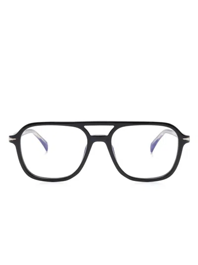 David Beckham Black Gold Acetate Glasses In Transparent