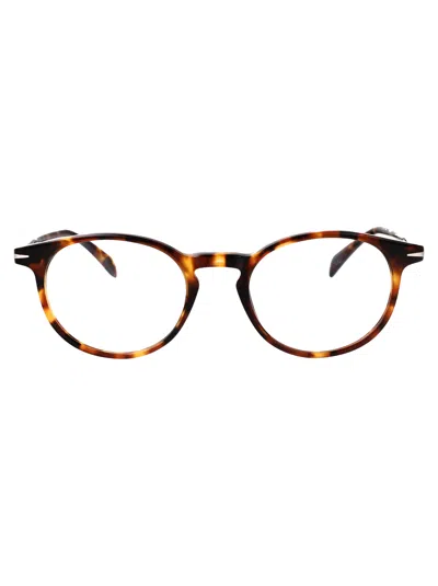 David Beckham Brown Acetate Glasses In Transparent