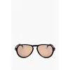 David Beckham Aviator Sunglasses With Tortoiseshell Frame