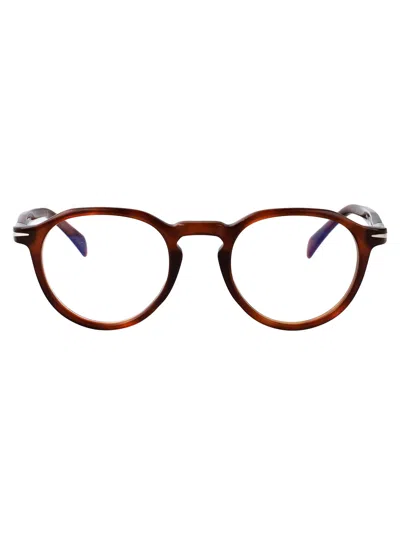 DAVID BECKHAM DAVID BECKHAM BROWN HAVANA ACETATE GLASSES