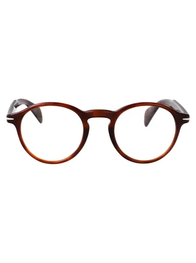David Beckham Db 1018 Round Frame Tortoiseshell Acetate Eyeglasses In Black