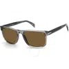 David Beckham Brown Square Men's Sunglasses Db 1060/s 0kb7/70 57