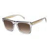 David Beckham Men's Acetate Square Sunglasses In Gold