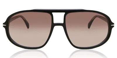 David Beckham Db 1000/s 807/ha Occhiali Da Sole Neri Per Uomo In Black