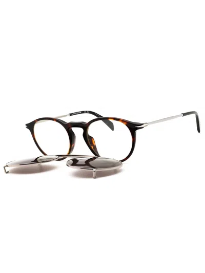 David Beckham Db 1003/g/cs Plastic Round Men's Sunglasses In 0086 Ir - Hvn/grey