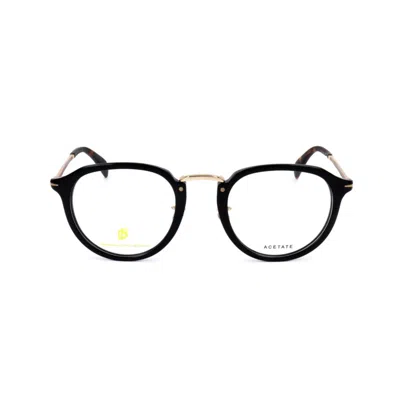 David Beckham Db 1014 Round Black Acetate Eyeglasses In White