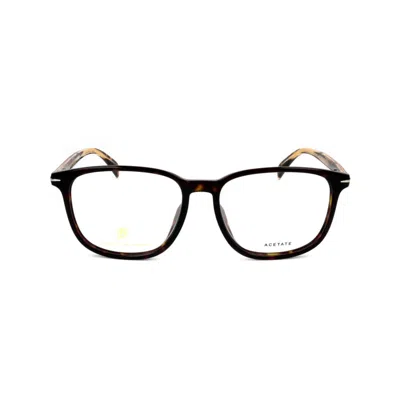 David Beckham Db 1017/f Classic Tortoiseshell Rectangular Frame Eyeglasses In Brown