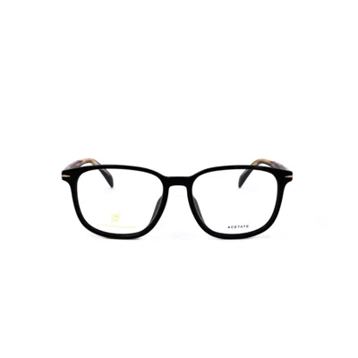 David Beckham Db 1017/f Rectangular Acetate Eyeglasses In Black