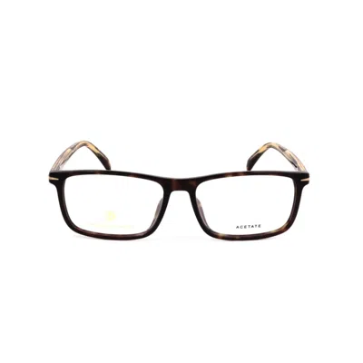 David Beckham Db 1019/f Tortoiseshell Rectangular Eyeglass Frames In Brown