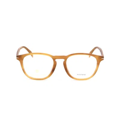 David Beckham Db 1021/f Rounded Rectangular Acetate Eyeglasses In Brown