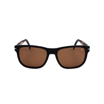 David Beckham Db 1045/s Rectangular Frame Acetate Sunglasses In Brown