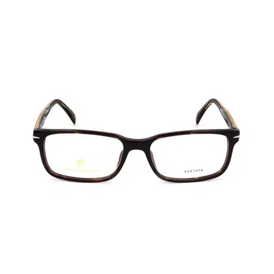 David Beckham Db 1065 Rectangular Tortoiseshell Acetate Eyeglass Frames In Brown