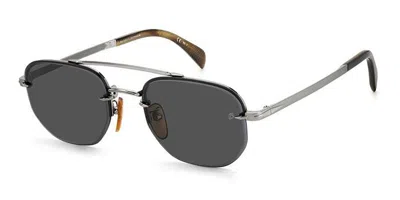 David Beckham Db 1078/s 85k/ir Occhiali Da Sole Neri Per Uomo In Silver