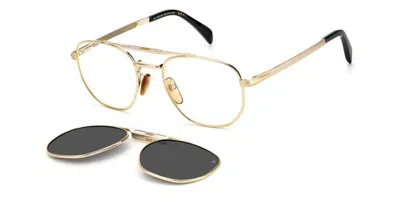 David Beckham Db 1082/g/cs Asian Fit With Clip-on Rhl/m9 Men's Glasses Gold Size 52 - Free Lenses - Blue Light Blo In Multi