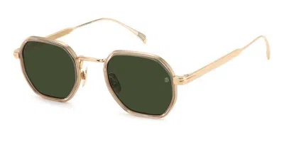 David Beckham Db 1097/s 763/qt Men's Sunglasses Brown Size 49 In Gold