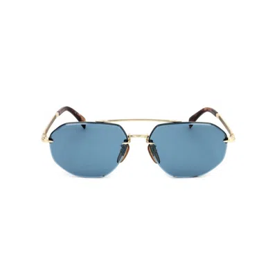 David Beckham Db 1101/g/s Geometric-shaped Gold Metal Frame Sunglasses