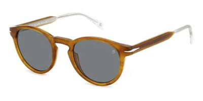 David Beckham Db 1111/s B4l/ir Men's Sunglasses Yellow Size 50 In Brown