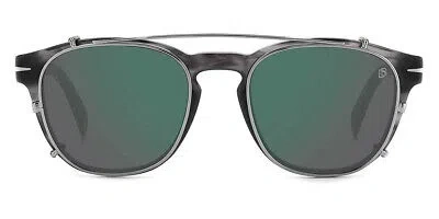 Pre-owned David Beckham Db 1117/cs Sunglasses Gray Horn Green Mirrored 50mm