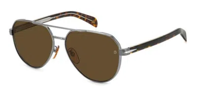 David Beckham Db 1121/g/s Asian Fit Ekp/70 Men's Sunglasses Silver Size 61 In Multi