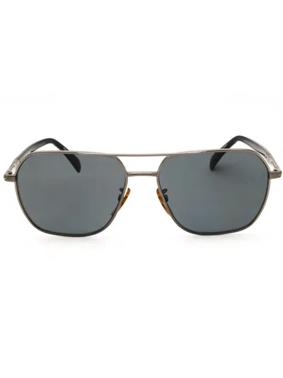 David Beckham Db 1128/g/s Oval Men's Sunglasses In Blue