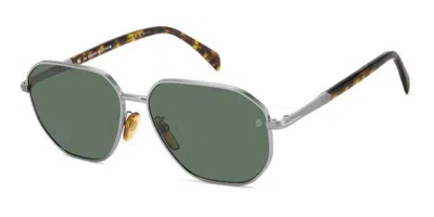 David Beckham Db 1132/f/s Asian Fit 31z/uc Men's Sunglasses Silver Size 60 In Green