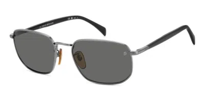 David Beckham Db 1143/s Polarized Kj1/m9 Men's Sunglasses Silver Size 57 In Black