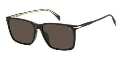 David Beckham Db 1145/g/s Asian Fit 807/ir Men's Sunglasses Black Size 58 In Brown