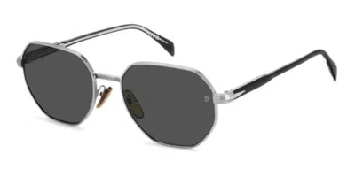 David Beckham Db 1162/f/s Asian Fit 85k/ir Men's Sunglasses Silver Size 56 In Gray