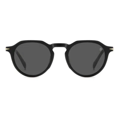 David Beckham Db 1171/s Rounded Acetate Sunglasses In Black
