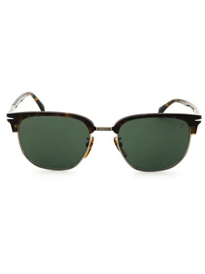 David Beckham Db 1176/g/s Sunglasses In Havana Ruthenium / Green