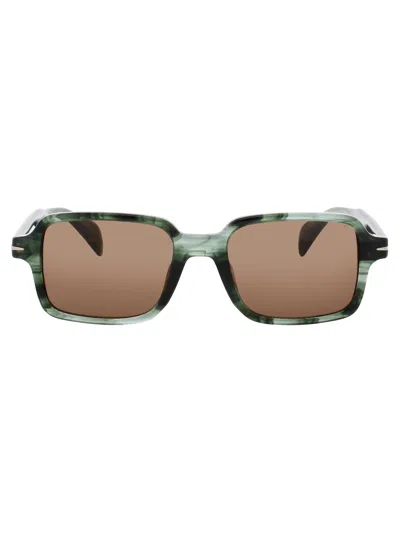 David Beckham Db 1179/s Sunglasses In Green Horn - Brown Tint