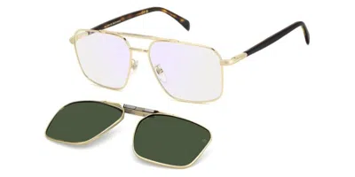 David Beckham Db 1187/g/c Asian Fit With Clip-on J5g/uc Men's Glasses Gold Size 57 - Free Lenses - Blue Light Bloc
