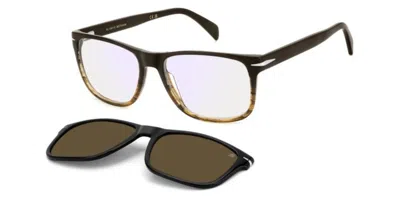 David Beckham Db 1188/c With Clip-on 0my/sp Occhiali Da Vista Marroni Per Uomo (solo Montatura)