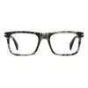 David Beckham Db 1191 Marbled Acetate Rectangular Eyeglasses In Brown
