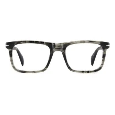 David Beckham Db 1191 Marbled Acetate Rectangular Eyeglasses In Brown