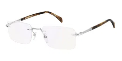 David Beckham Db 1202 H16/2y Blu-light Block Occhiali Da Vista Argentati Per Uomo (solo Montatura) In Silver