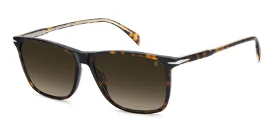 David Beckham Db 1219/s 086/ha Occhiali Da Sole Tartarugatishell Per Uomo In Dark Tortoise