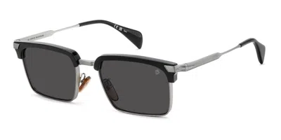 David Beckham Db 1227/g/s Vestibilità Orientale 284/2k Occhiali Da Sole Neri Per Uomo In Black On Ruthenium Silver